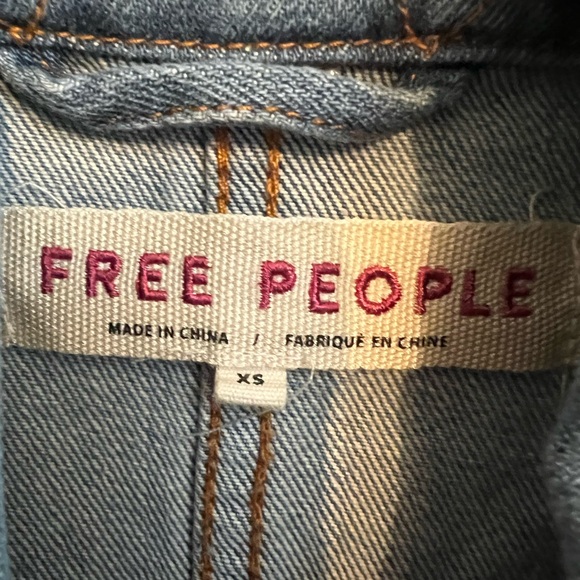 #305 Free People Seize the Day Denim Jacket oversized XS - Picture 9 of 9
